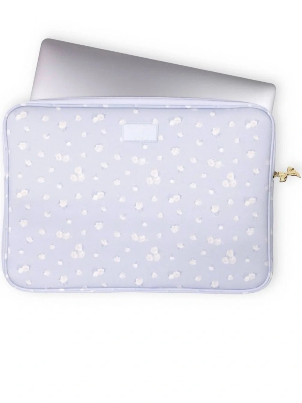 New LoveShackFancy blue/Lavender Floral Laptop Sleeve with White floral